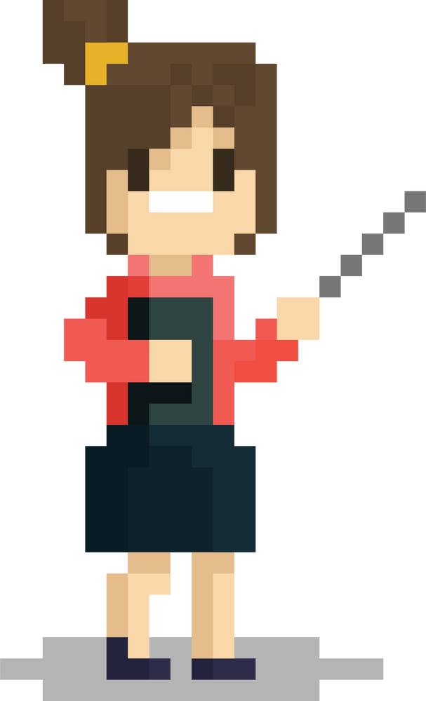 Pixel art female teacher character 1